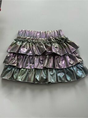 Lola + The Boys Iridescent Ruffle Skort - Purple Sheen
